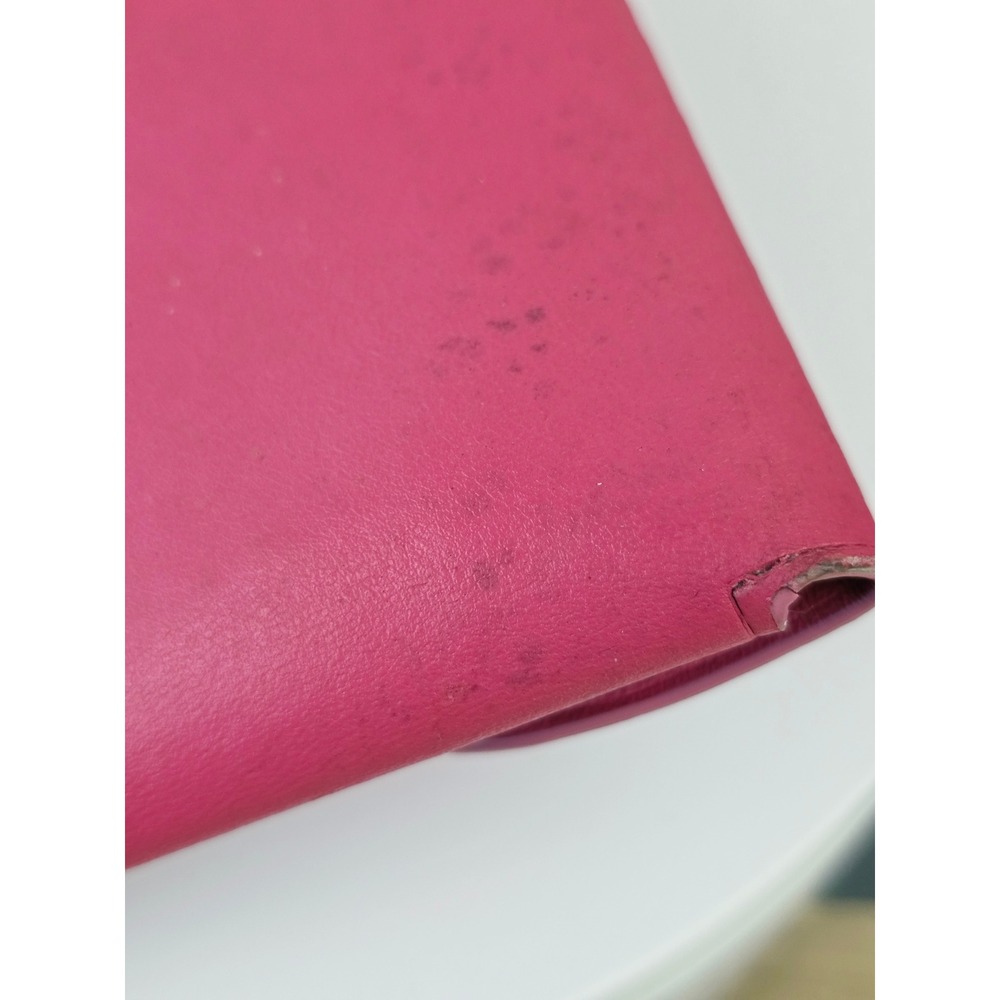 Coach Pink Leather Turnlock Pouch Envelope Clutch Bag Fuchsia Pink - Picture 9 of 15
